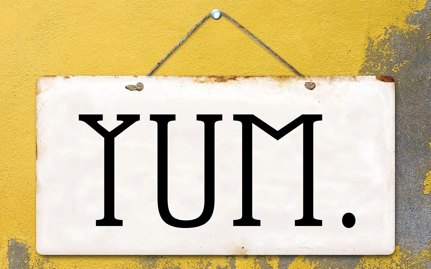 Deerts 1386HS Yum 5"x10" Aluminum Hanging Novelty Sign image 2