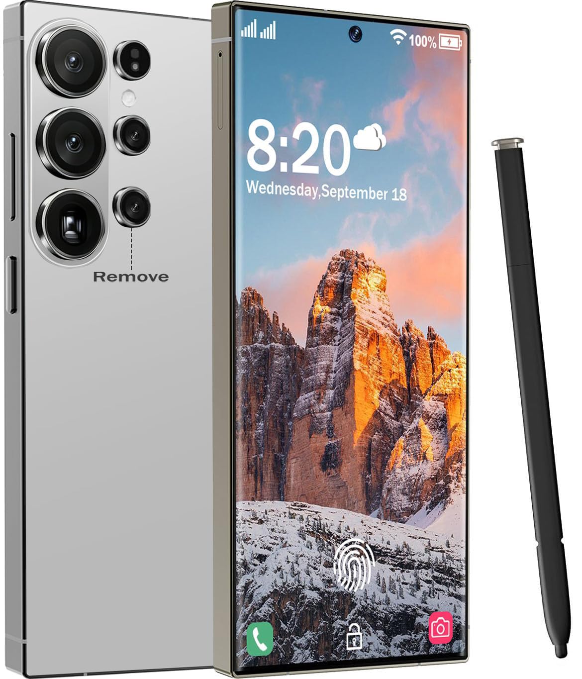 Unlocked Phone I26 Ultra 5G,12GB+1TB Smartphone 7000mAh Long Battery with Tool Pen,108MP+…