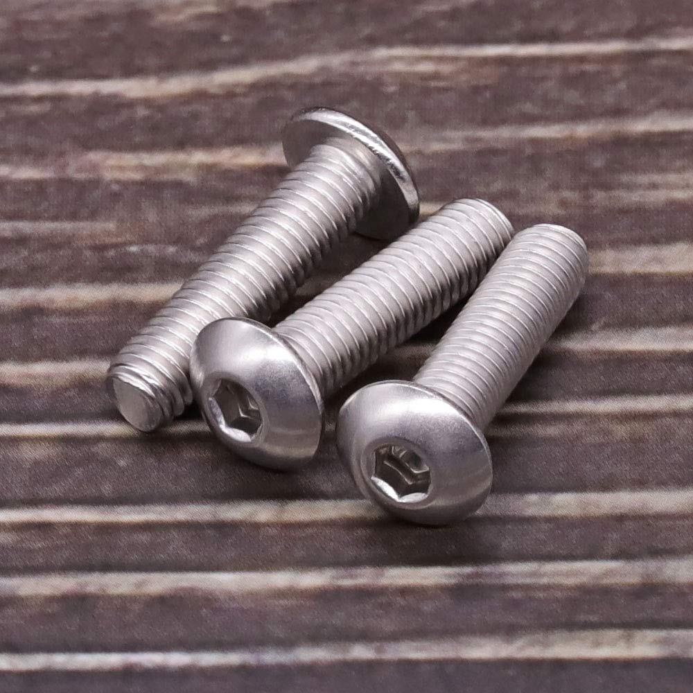 M5-0.8 x 16mm Button Head Socket Cap Screws 304 Stainless Steel 18-8 Hex Socket Cap Screws, Allen Hex Drive, Full Thread - Image 3