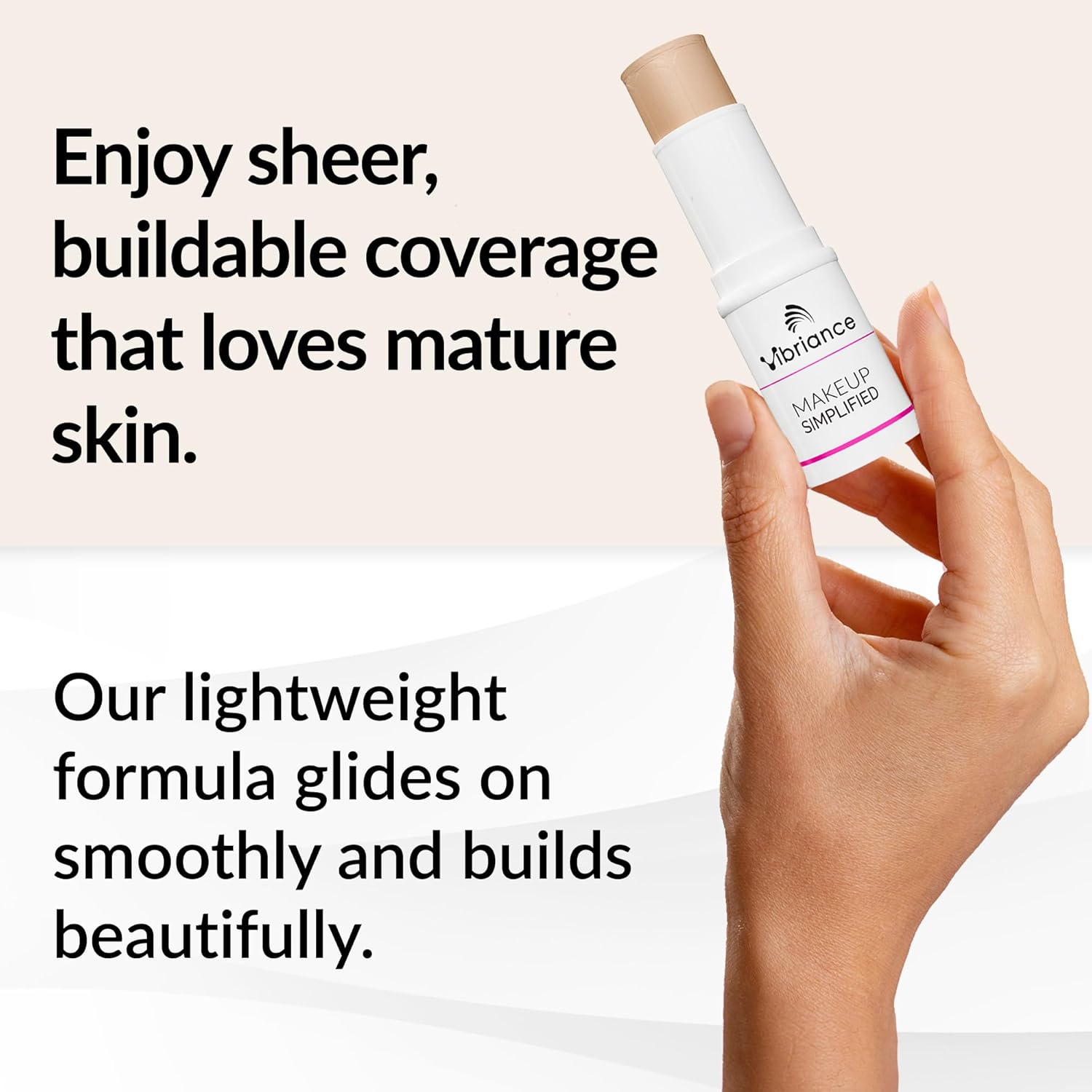 Vibriance Complexion Sticks - Foundation for Mature Skin - Sheer, Buildable Coverage Face Makeup Foundation for Older Women - 3-in-1 Base, Contour, Concealer - Light - Image 2