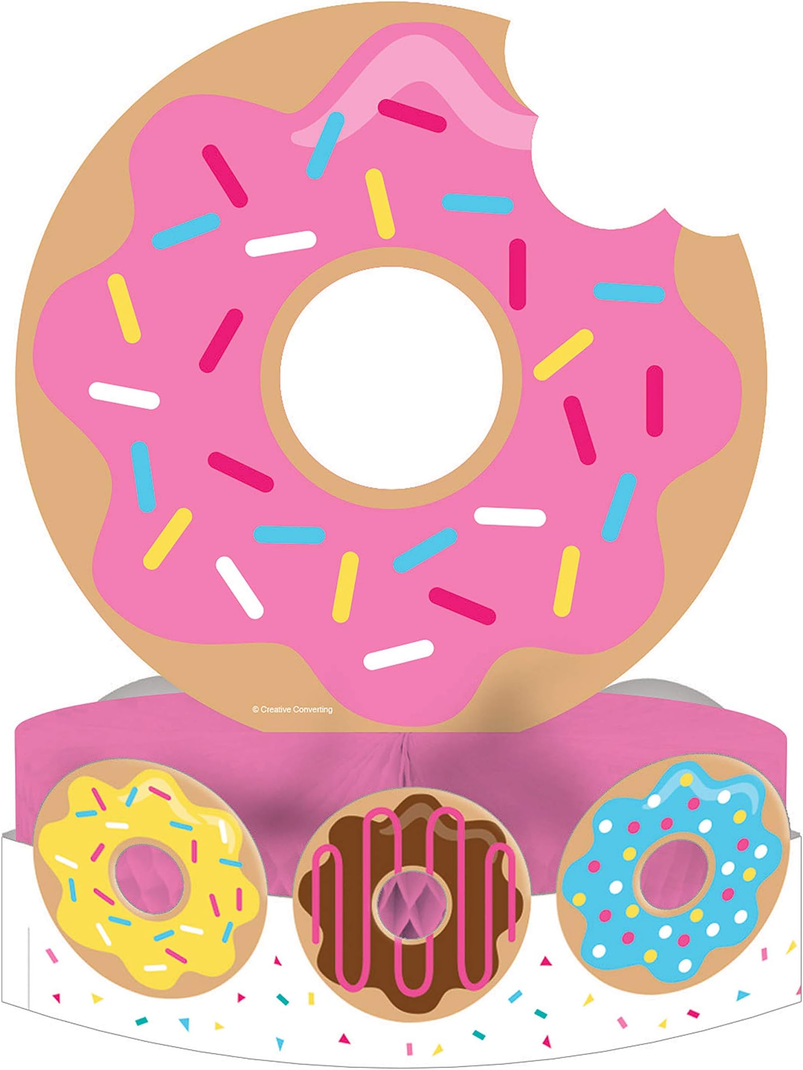 Creative Converting Donut Party Centerpiece, 12" x 9", Multicolor