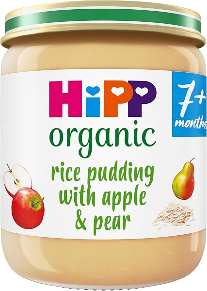 HiPP Organic Rice Pudding with Apple & Pear Baby Food Jar 7+ Months 160g (Pack of 6) - 1