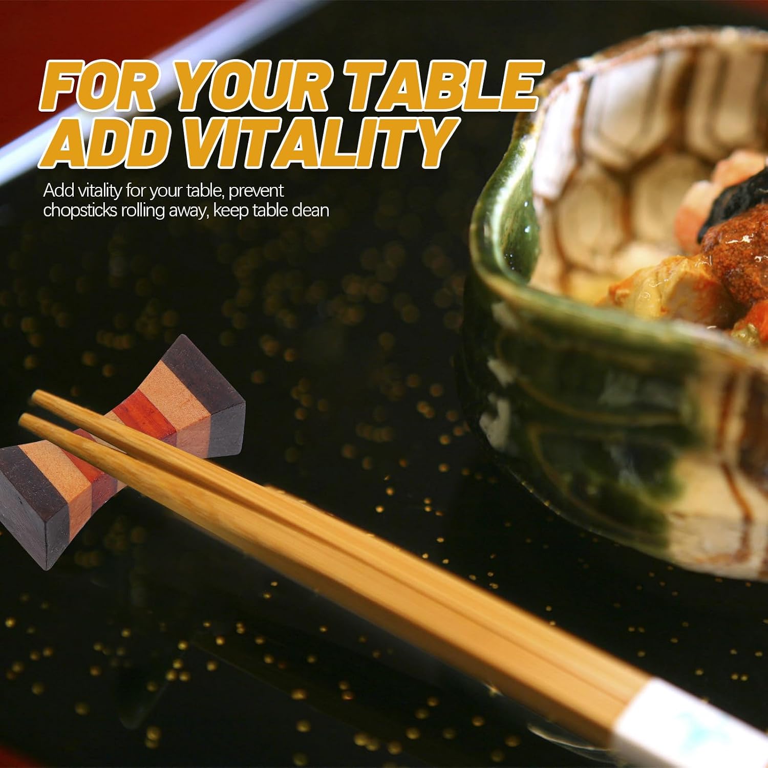 4pcs Wooden Chopstick Holder Rest Rack Set Prevents Utensils from Touching Table and Rolling Rustic Style Chopsticks Stand for Table Decor and Housewarming Gift