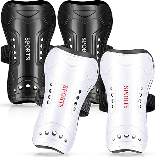 Miniatura 7 de Espinilleras de fútbol para jóvenes, 2 pares de espinilleras para jóvenes y adultos, equipo de protección para juegos de fútbol