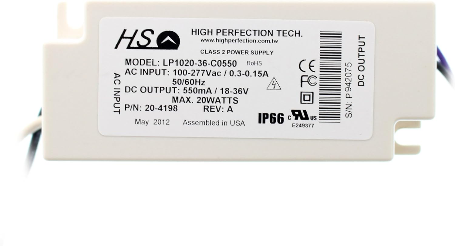High Perfection LP1020-36-C0550 LED Driver, 120-277V to 550mA @ 18 ...
