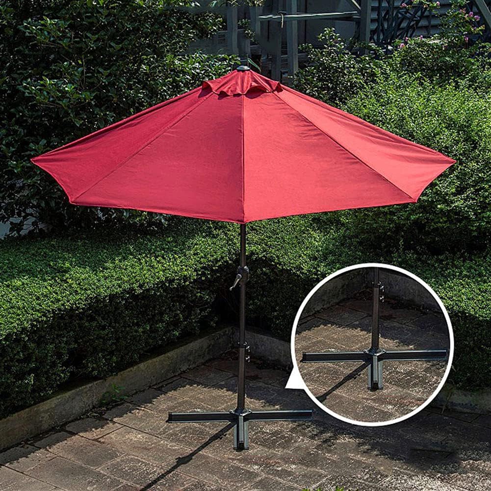 3M/10Ft Patio Umbrella Half Round Outdoor Umbrella with Crank for Wall Balcony Door Window Sun Shade, Parasol for Garden,Balcony Or Terrace Shade,