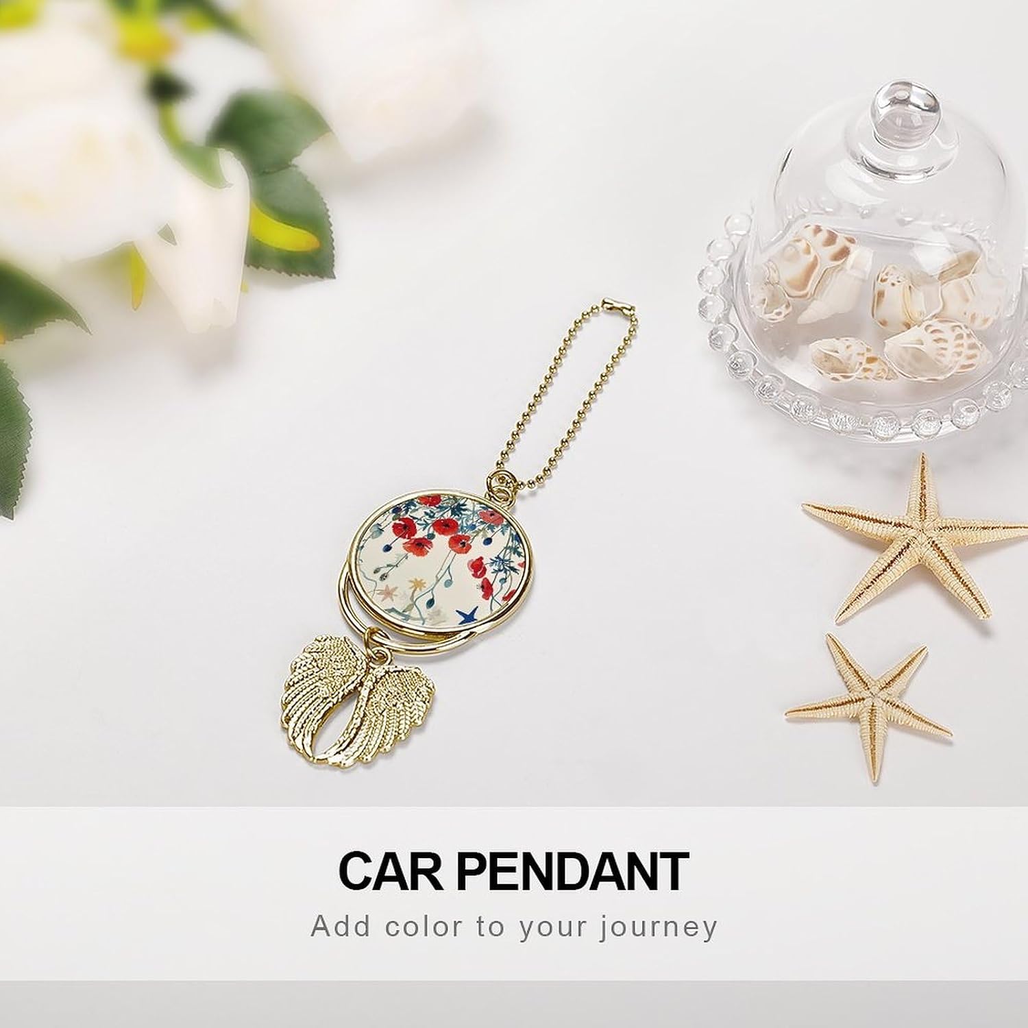 Star Pattern Guardian Angel Car Charm for Rear View Mirror image 4