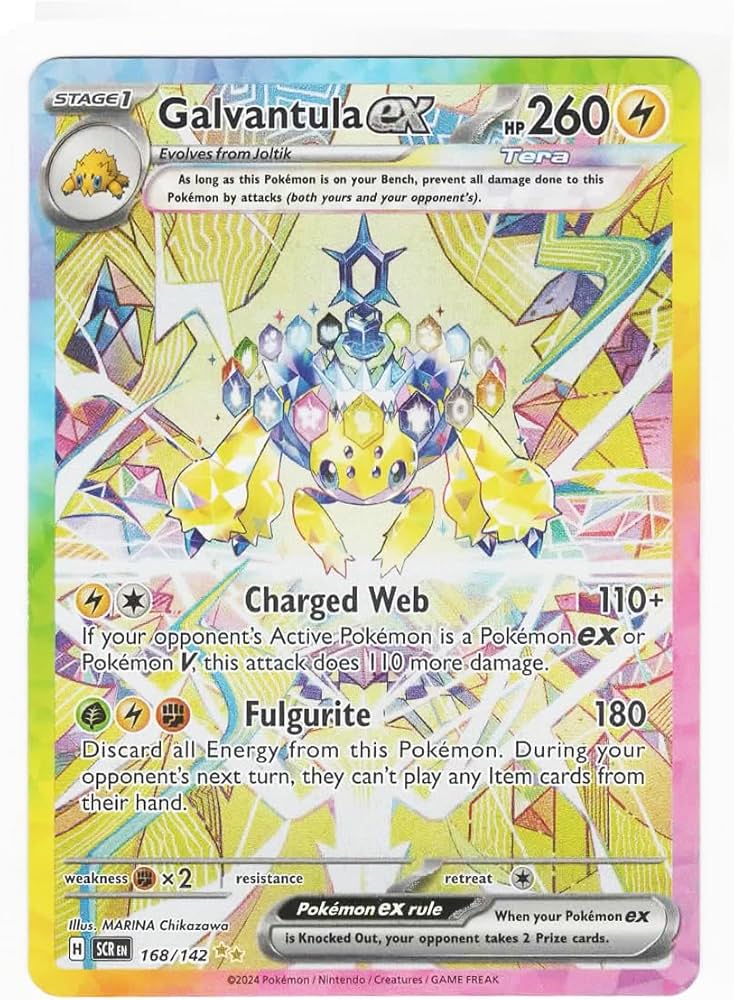 Pokemon - Galvantula ex 168/142 Stellar Crown SIR - Tarjeta rara con ilustración especial : Amazon.es: Juguetes y juegos
