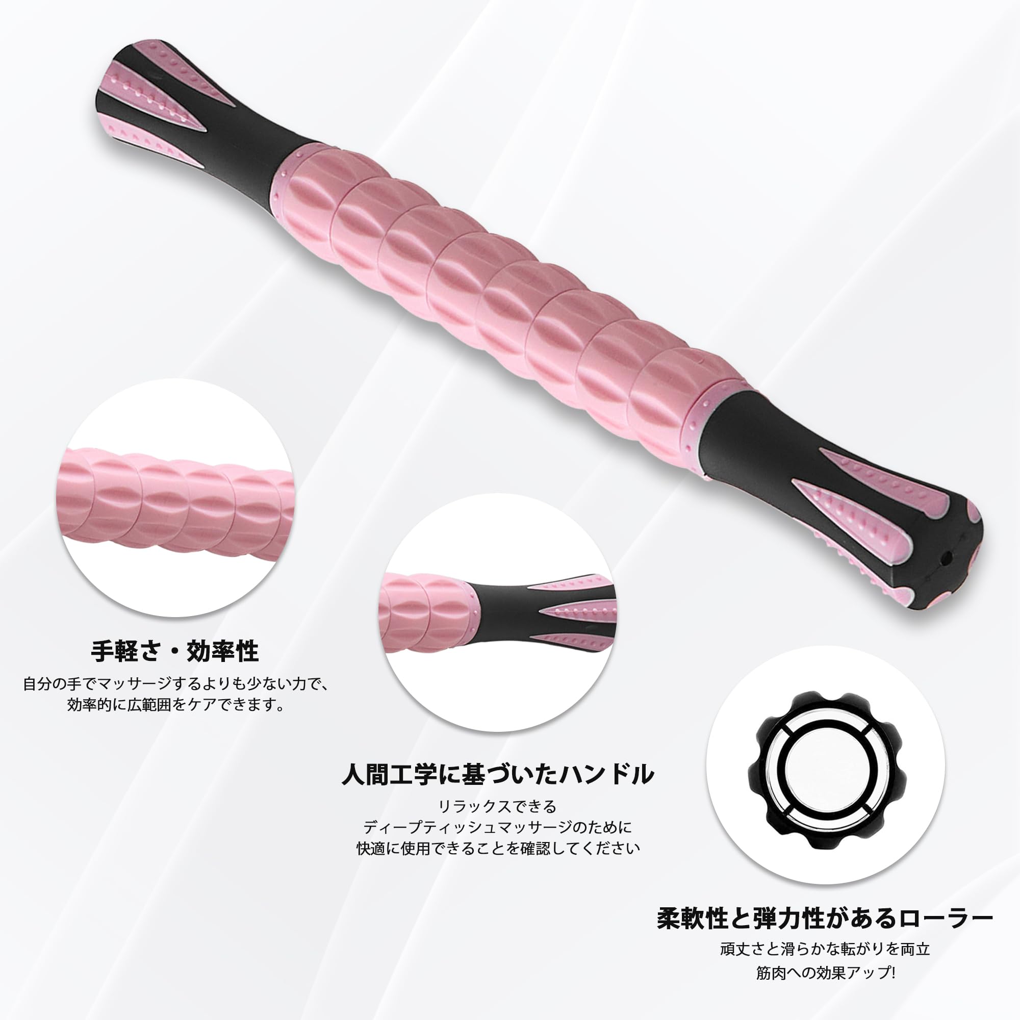 筋膜ローラー きんまくローラー マッサージローラー DPEAN マッサージスティック フォームローラー 腰 脚 足 首 背中 肩 足裏 太もも - 2