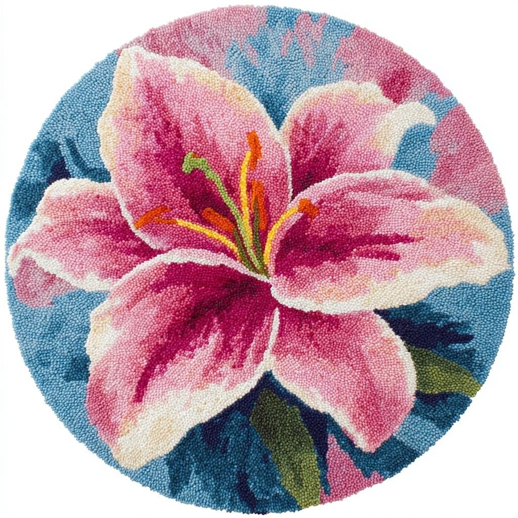 AMBATTERY Latch Hook Kits for Adults,Latch Hook Rug Kit,Lily Flowers