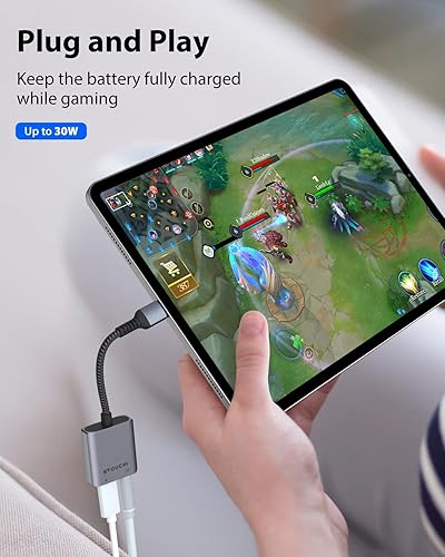 Miniatura 5 de Stouchi Adaptador USB C a auriculares y cargador de 0.138 in, 2 en 1 iPhone 15 USB C a conector de audio auxiliar con carga rápida de 30 W, dongle