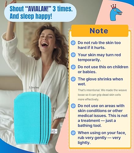 Korean Exfoliating Glove - Body & Face Scrub Mitt(Skyblue)