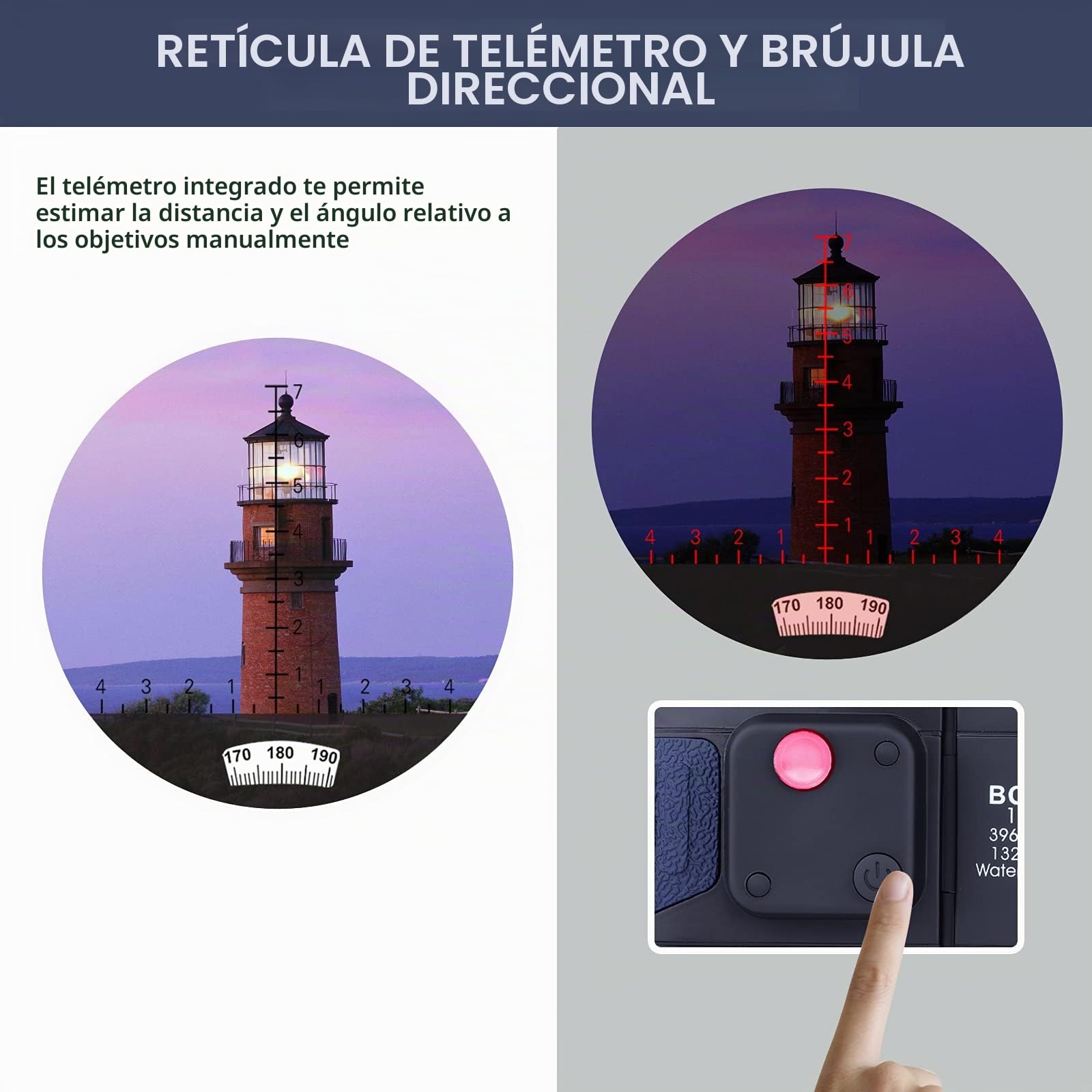 10X50 Prismáticos Marinos para Adultos Impermeable con Brújula Brújula BAK4 a Prueba de Niebla Prism Lens Binoculares Militar para Navegación Navegación Observación de Aves y Caza (LP02L)