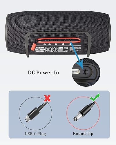 Miniatura 4 de Cargador de altavoz de 19 V compatible con JBL Xtreme 2/1 Extreme 2/1 Boombox 2/1 Boombox 2/1 impermeable portátil Bluetooth reemplazo del cable de