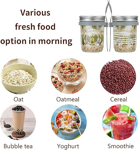 Miniatura 5 de PY Recipientes de avena con tapas grabado con la bandera estadounidense de People of Liberty and We The People vaso de avena de 12 onzas con