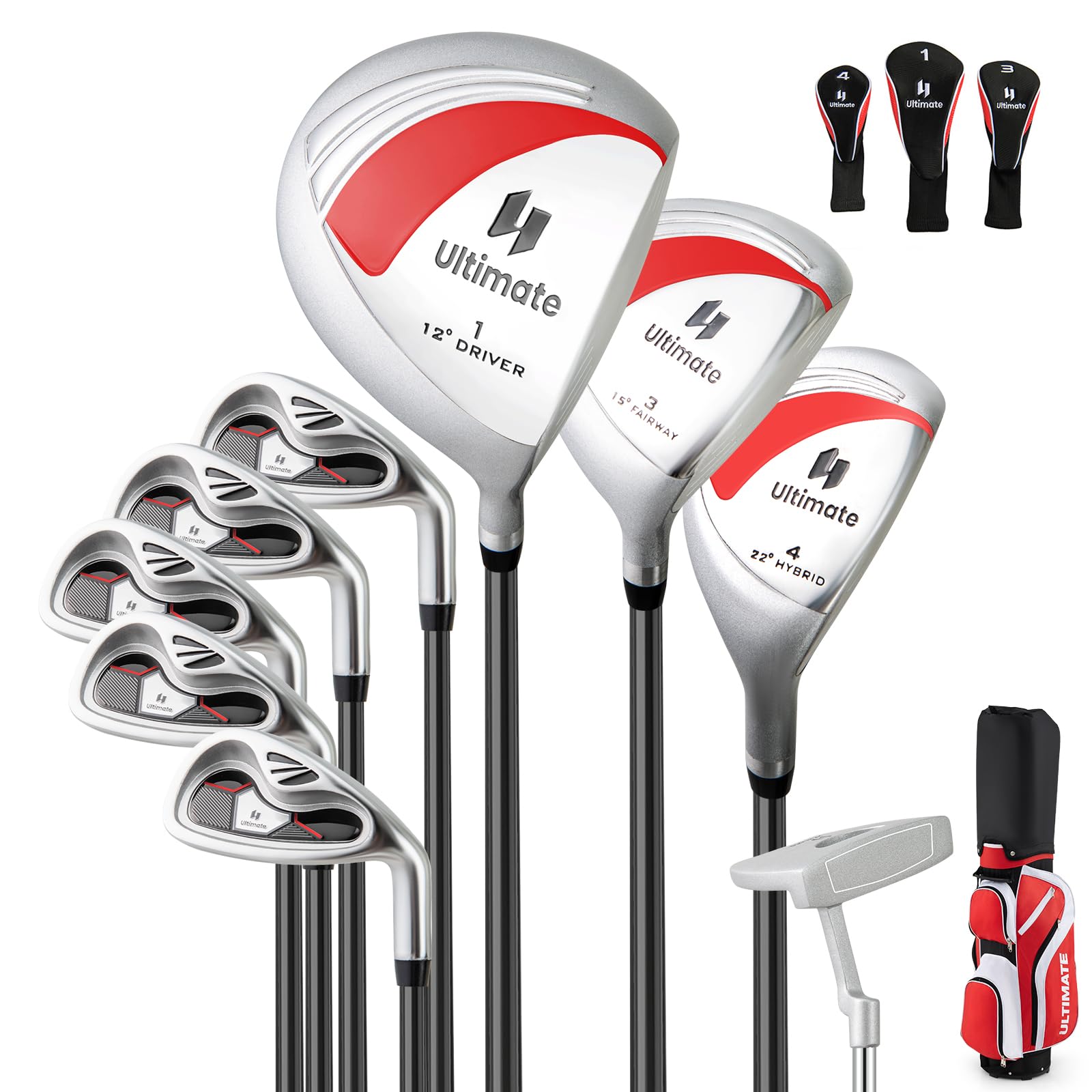 ULTIMATE Women's Complete Golf Club Set, 9/11pcs Right Handed Ladies Golf Clubs Set w/ 460cc Alloy Driver, #3 Fairway Wood, Hybrid, #6/#7/#8/#9/#P Irons & Putter