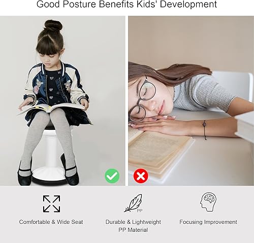 Miniatura 7 de Giantex Taburetes tambaleantes para asientos de aula, taburete meneo con altura ajustable, taburete de aprendizaje activo de 24 pulgadas, silla de