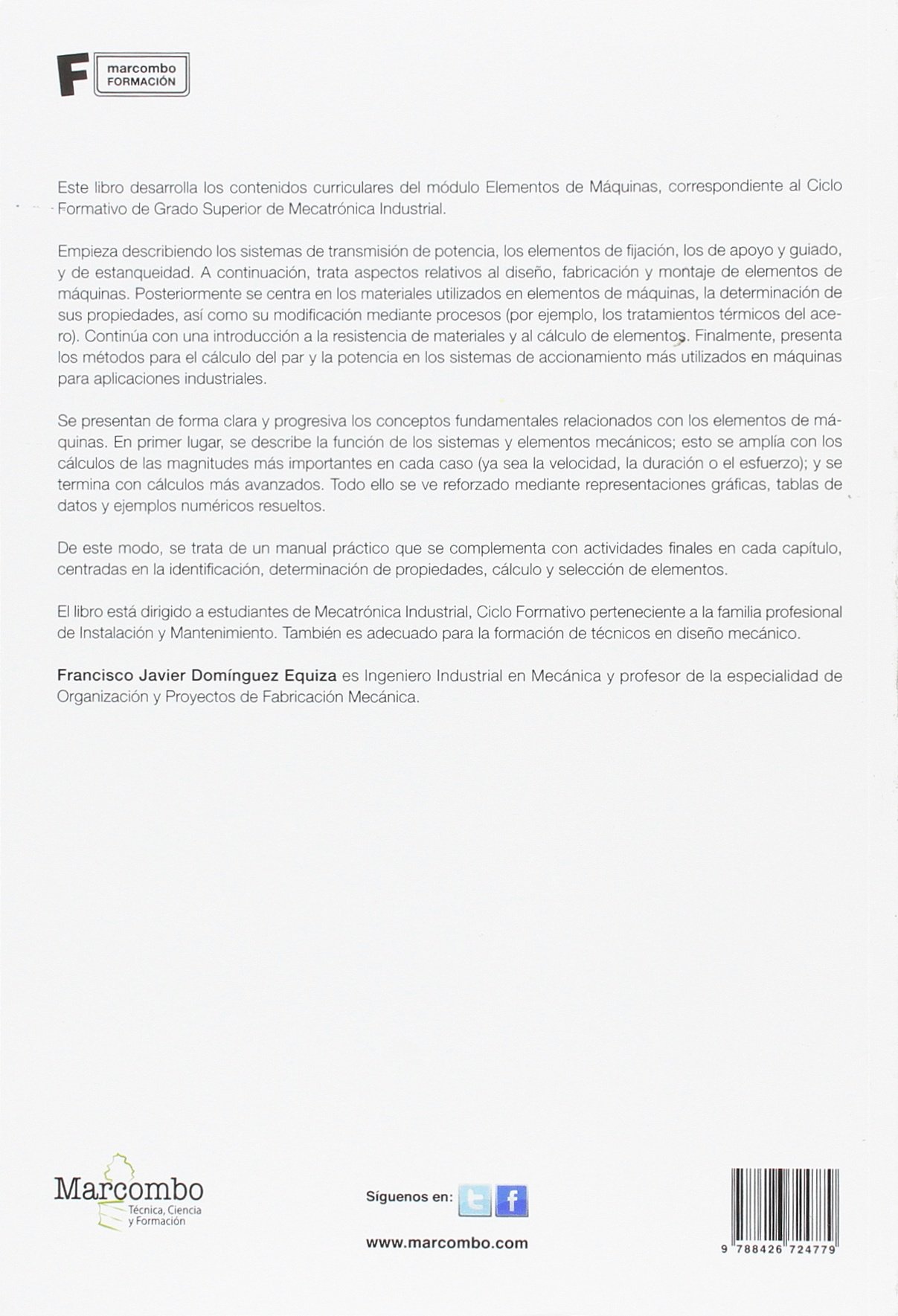 Elementos de máquinas (MARCOMBO FORMACIÓN), Segunda Edición, Español
