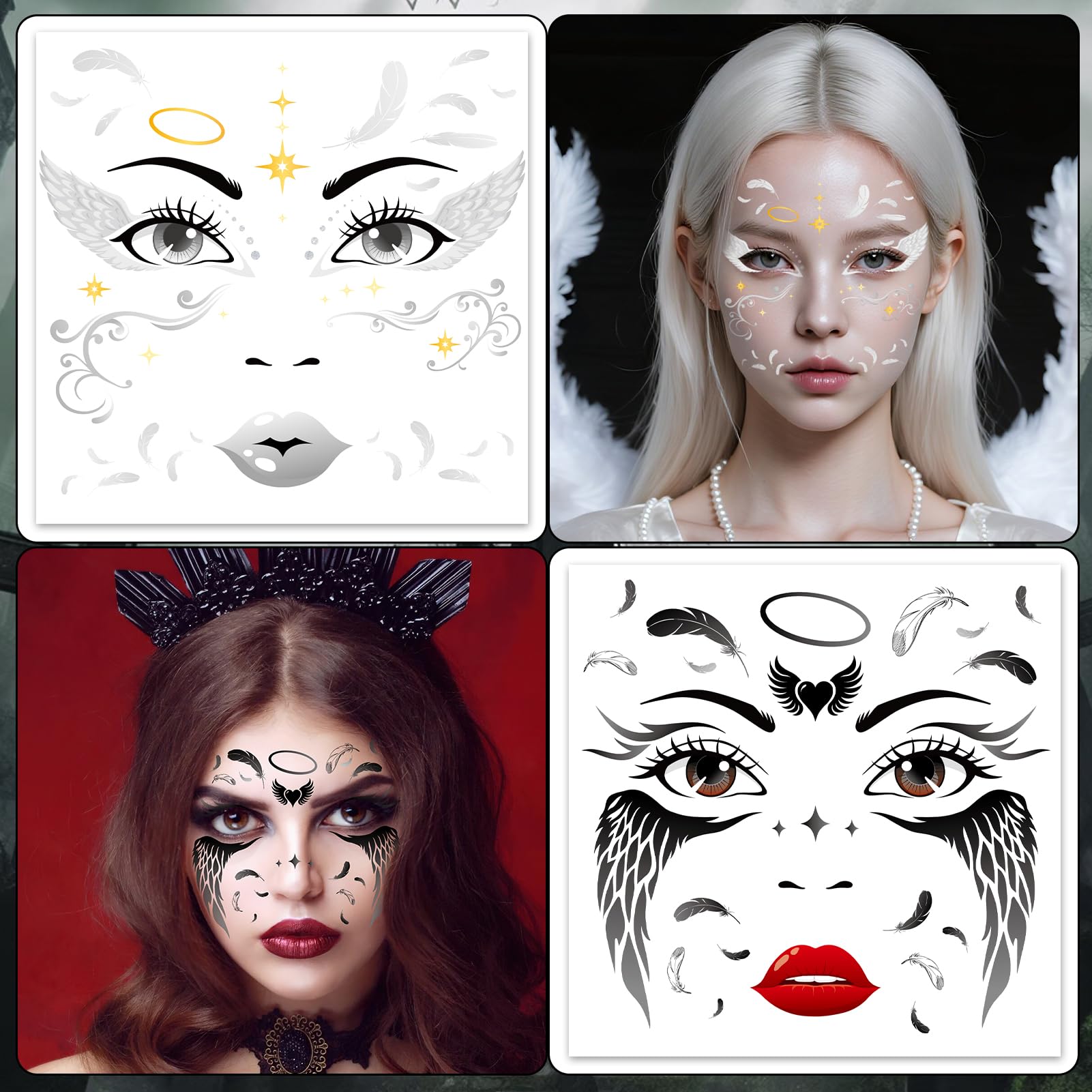 HOWAF 4 PCS Halloween Face Tattoos - Image 4