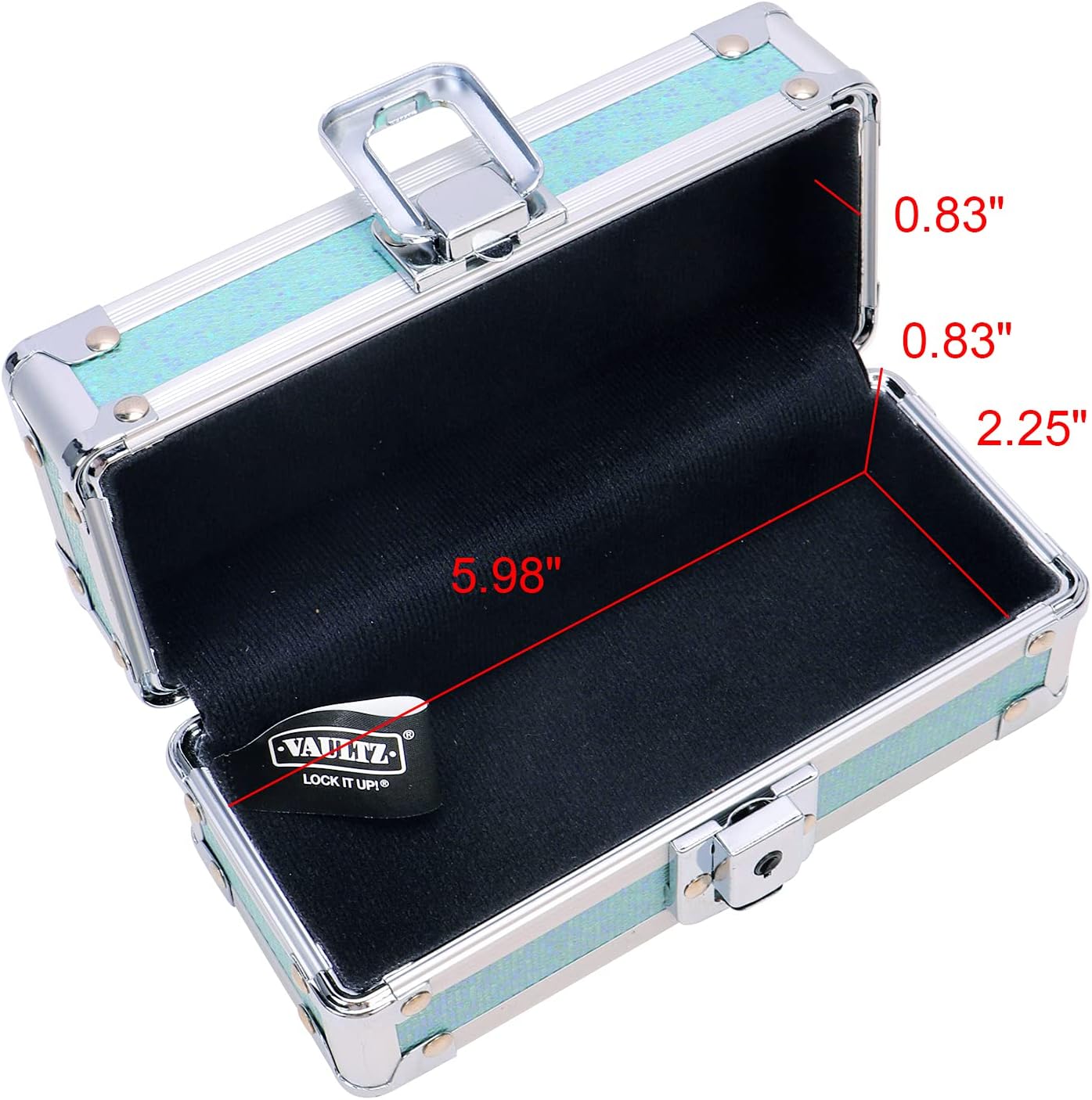 Vaultz Locking Sunglass Case, Blue/Teal Sparkles, 6.5” W x 2.75” L x 2.75” D : Clothing, Shoes & Jewelry