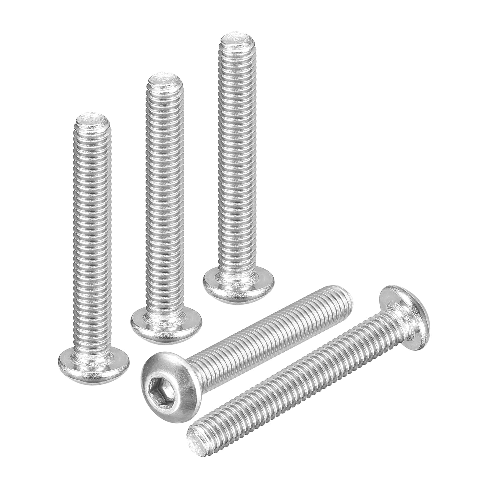DTGN M3-0.5x20mm Button Head Socket Cap Screws - 100Pack - Good for Road Bicycle, Mountain Bike, Auto, Motorcycle - 304 Stainless Steel Whitewashed - Hex Socket Drive Fasteners