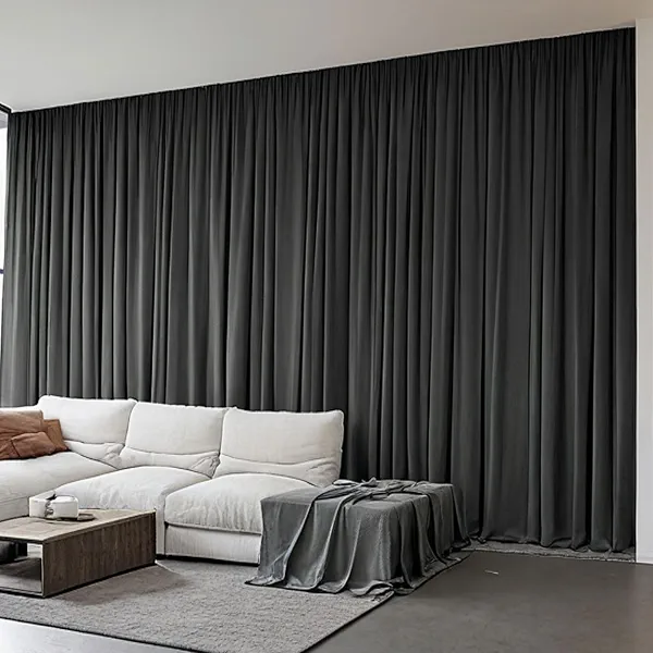 Grichril Home Theater Curtains Soundproof Room Separator, Room Divider Curtains for Ceiling Track System or Rod with Hooks 52 100 120 180 inch Wide, Privacy Floor to Ceiling Curtain, 1 Panel