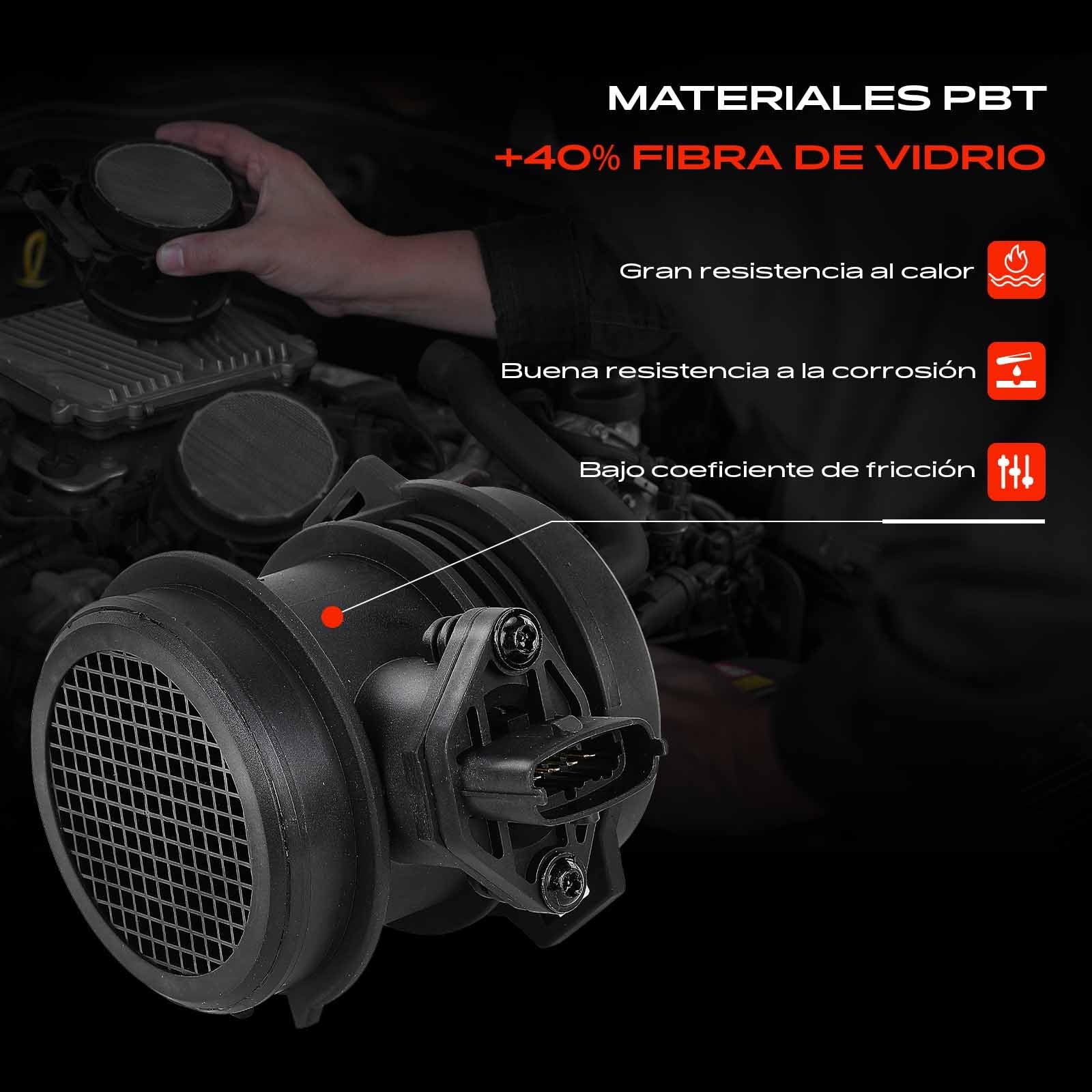 Frankberg Medidor de masa de aire caudalímetro de aire 5 Polos longitud | Compatible con: 9-3 YS3D
