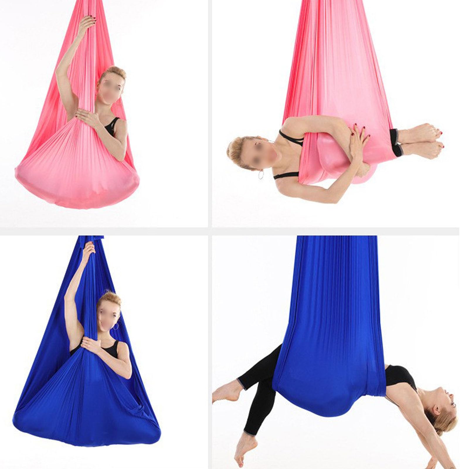 Aerial Yogatuch,Hängematten für Drinnen und Draußen,Aerial-Yoga-Schaukeln,Komplett mit Sämtlichem Zubehör(Size:400x280cm,Color:H)