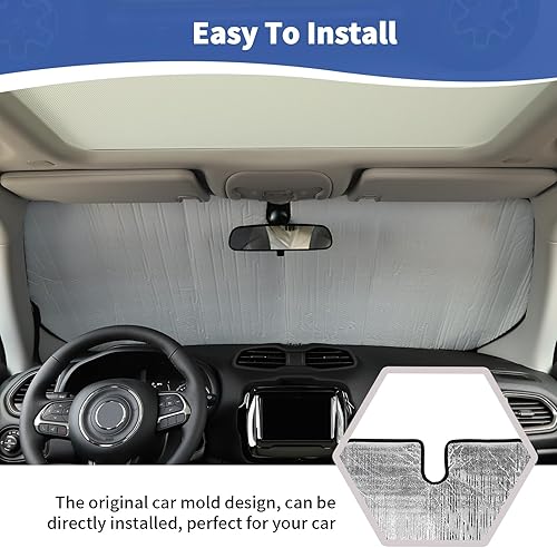 Vista 12 de RT-TCZ Parasol para parabrisas delantero para Jeep JL JLU 2018-Presente para Gladiator JT 2020-Presente Wrangler Gladiator 18+