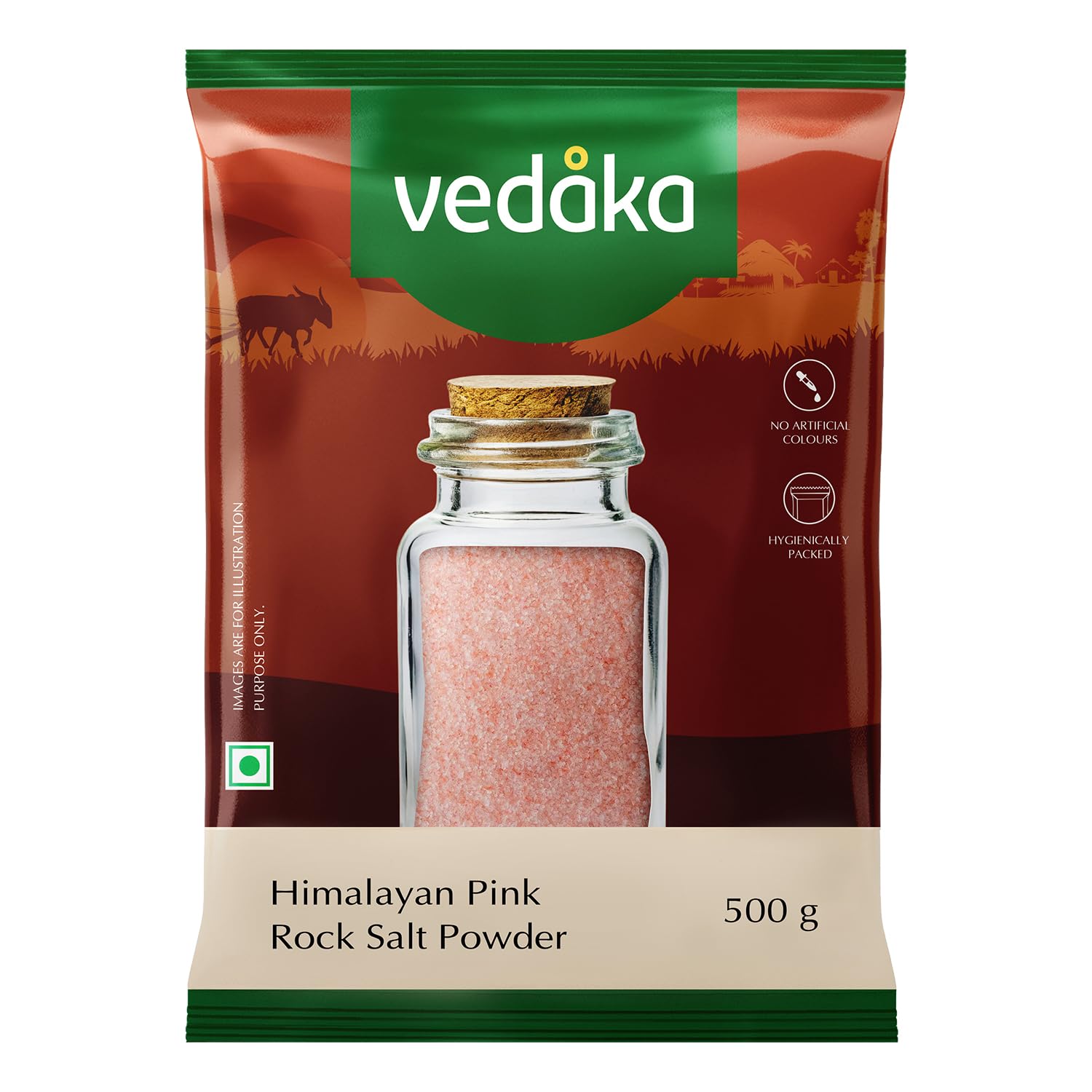 Amazon Brand - Vedaka Pink Rock Salt Powder, 500 g