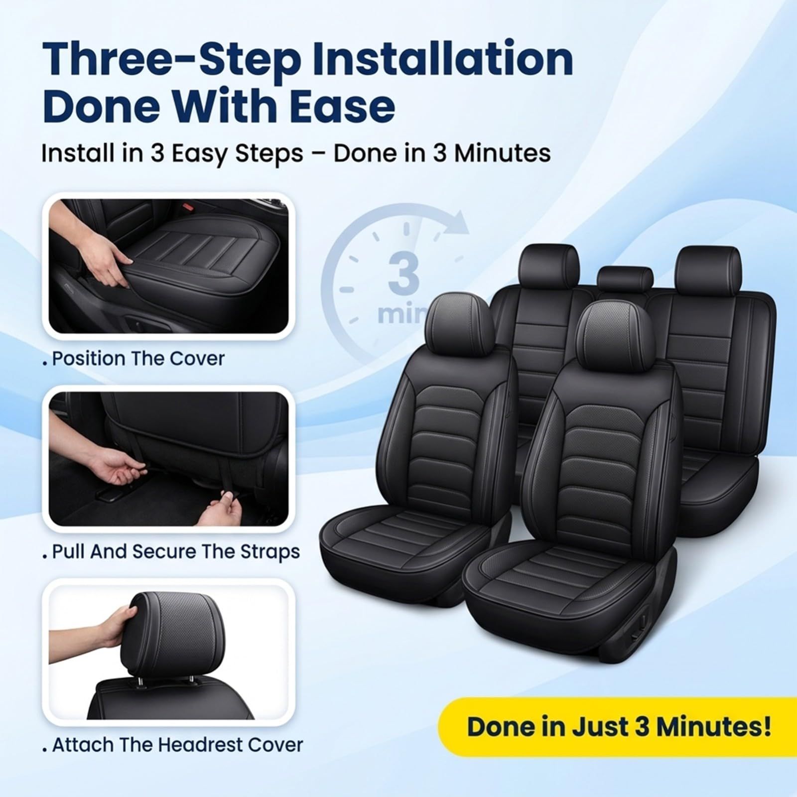 Fundas Asientos Coche Universal para Renault Austral 2024-2026,5 Asientos-Delanteros y Traseros Compatibles con Airbags Laterales, Material Piel Impermeable-Gris