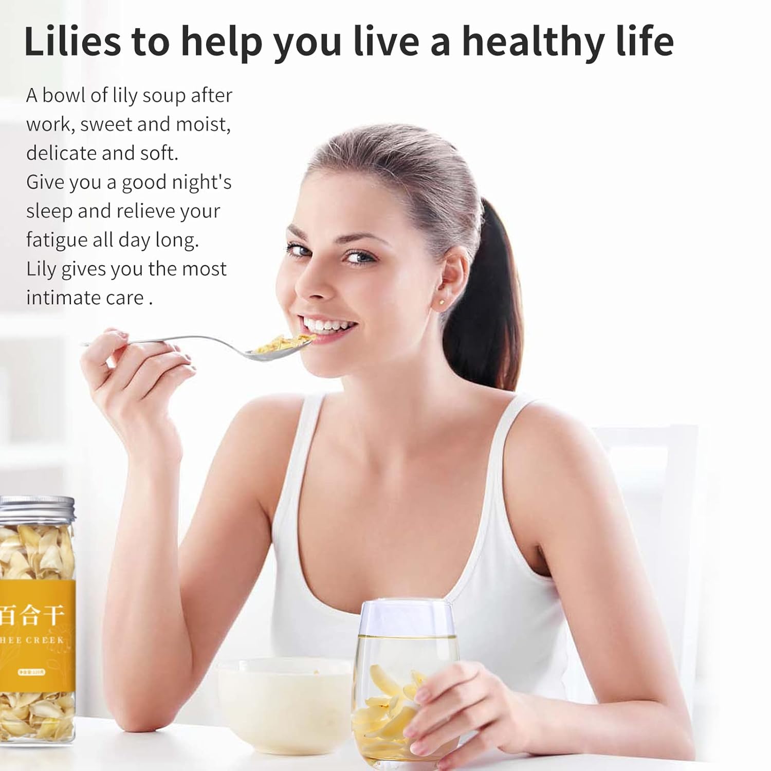 Hee Creek Dried Lily Bulb 240g (120g*2) 8.5oz Herbal Tea, Dried Lily Buds Bulbs Bai He Lilies for Tea, Cooking, Porridge, Sulfur Free, No Additives 百合 无硫百合干 银耳莲子羹原料 龙牙百合 - Image 5