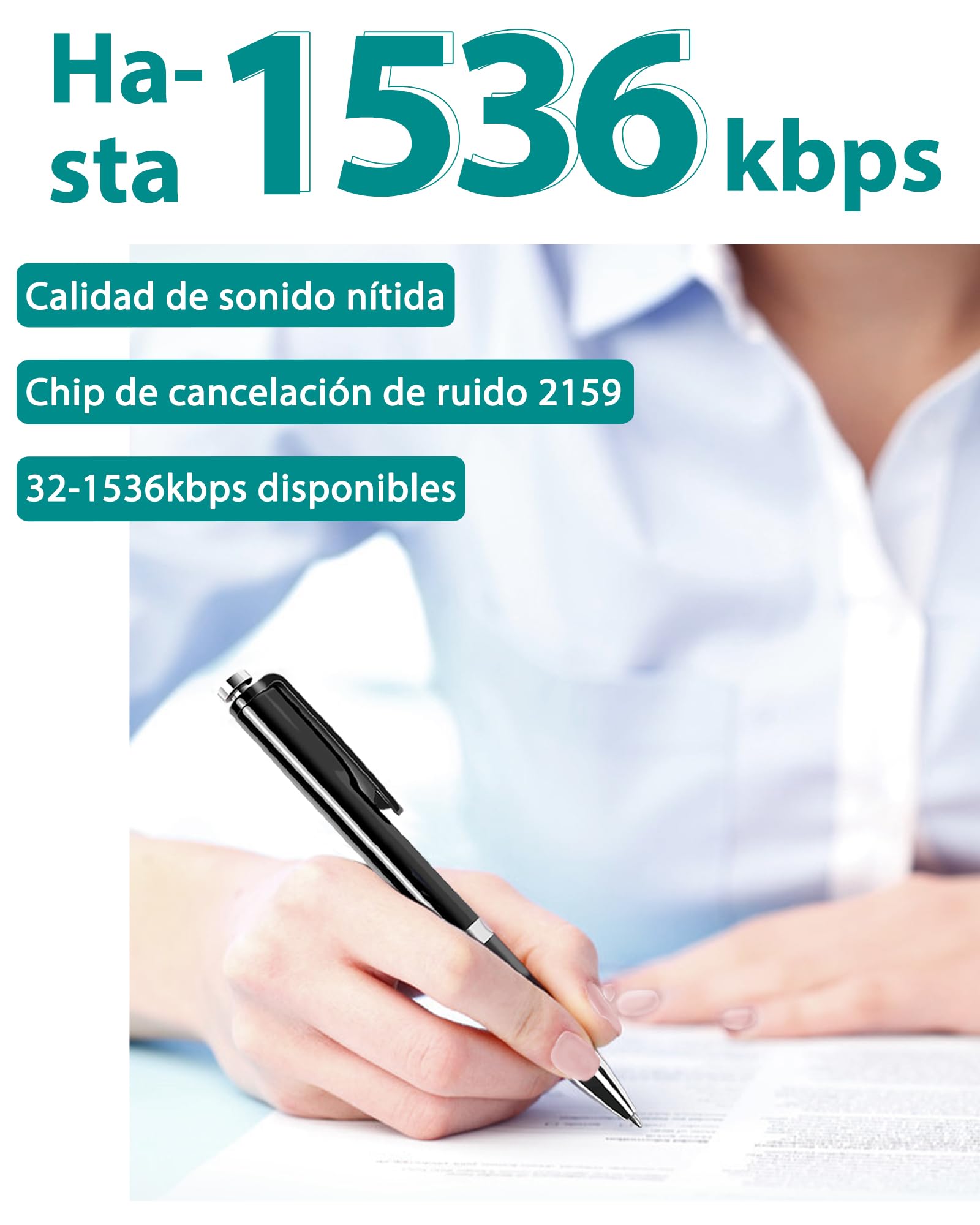 64GB Grabadora de Voz, Grabadora Voz Activada por Voz con Capacidad de Grabación de 908 Horas, Grabadora Digital para Reuniones Clases