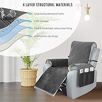 Vista 4 de BOCTOPUG Funda de terciopelo para silla reclinable de 23 pulgadas, impermeable, resistente al agua, para perros y mascotas (gris oscuro, 23 pulgadas)