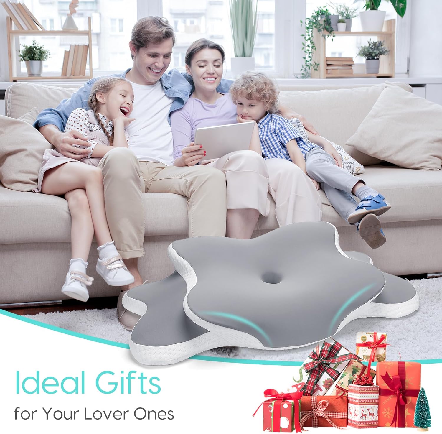 GOXIFACA Memory Foam Pillow, Cervical Pillow for Neck and Shoulder, Orthopedic Pillow, Ergonomic Neck Support Pillow for Side Back Stomach Sleepers with Removable Pillowcase, Grey 8 71d1ItoP6tL. AC SL1500