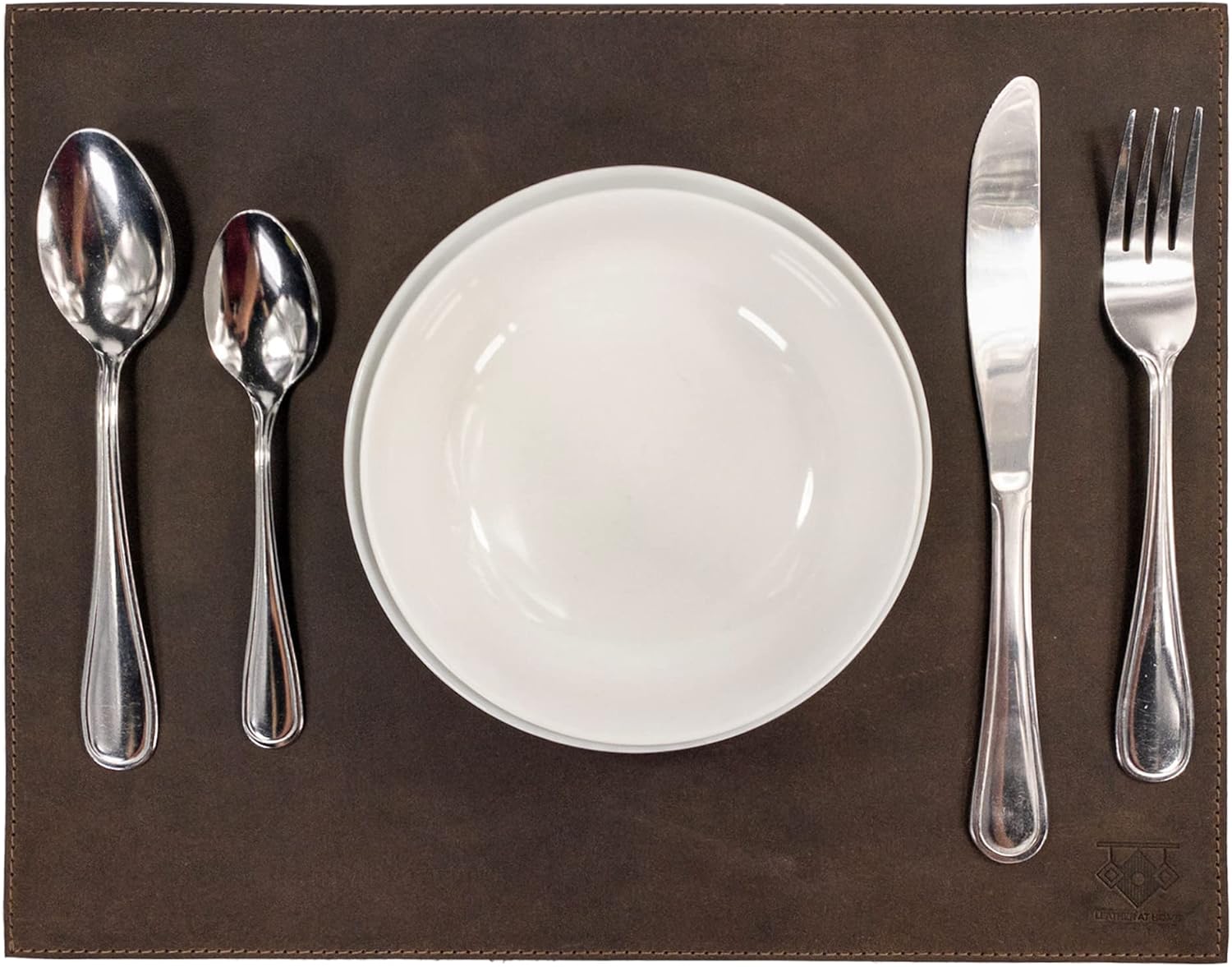 Amazon.com: Leather At Home, Set of 4 Rectangular Place Mats, Genuine ...