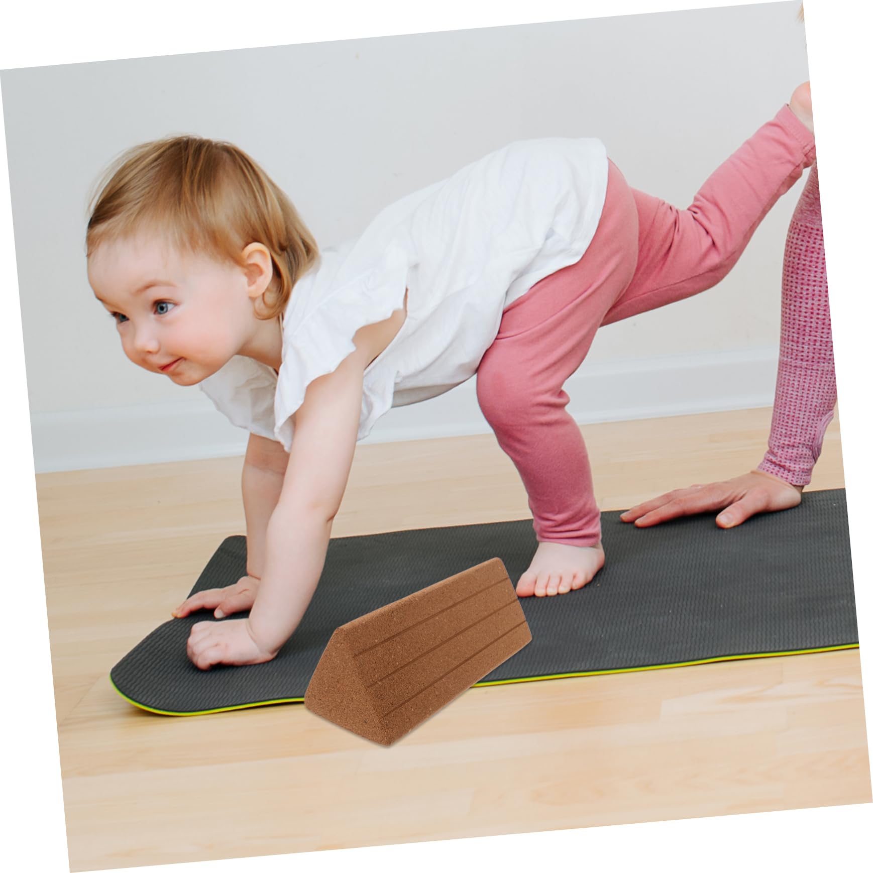 TOYANDONA Bloques de Yoga Triangulares de Corcho de Alta para Principiantes Accesorios de y Fitness para Cintura y Abdomen Soporte Robusto para Ejercicios