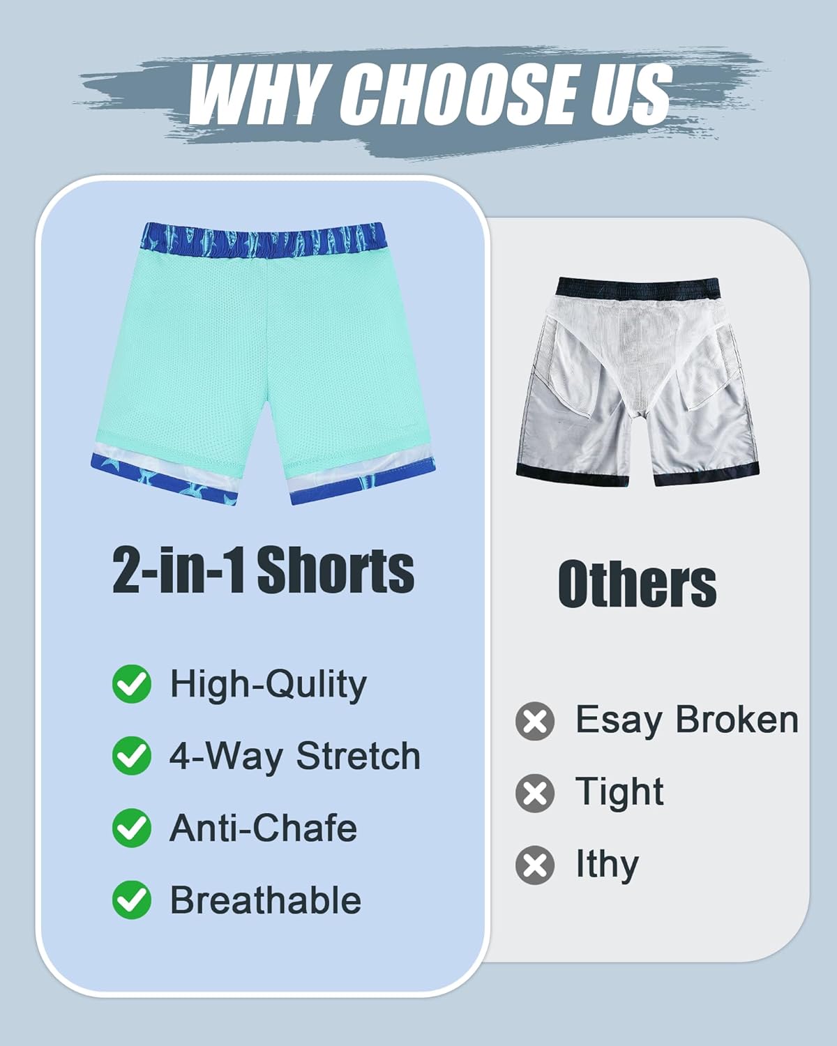 westwolf Boys Swim Trunks Compression Liner Bathing Suit Quick Dry Swimsuit 5-16T - Image 4