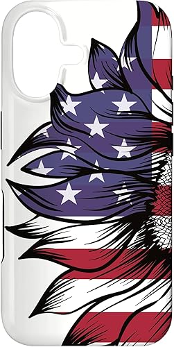 USA Patriotic 4th of July Sunflower American Flag Case for iPhone 17