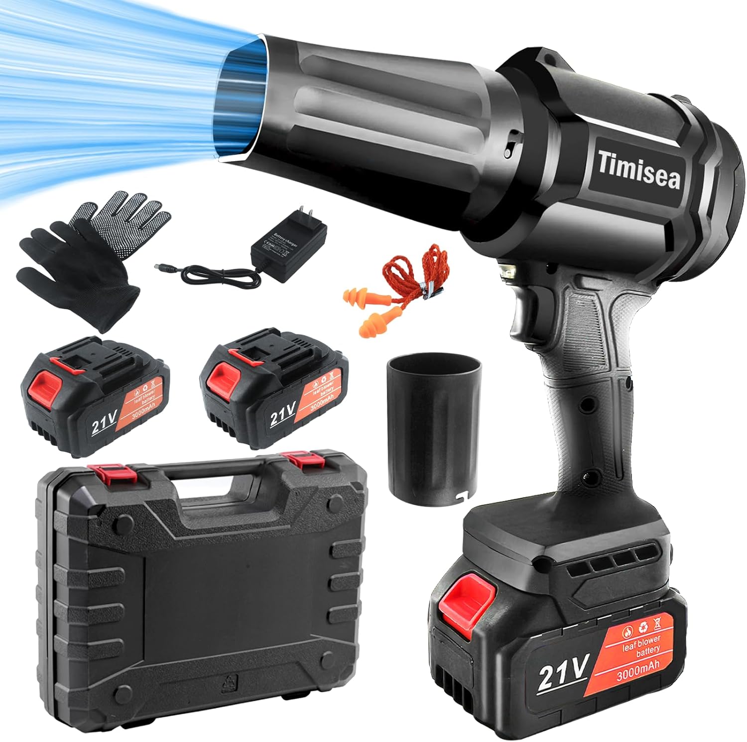 300000RPM Cordless Leaf Blower, Handheld Leaf Blower,21V Blower with 2 X 2.0 Ah Battery for Lawn Care,Patio Cleaning, Camping