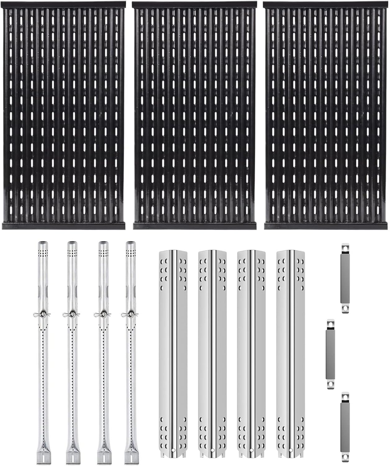 SafBbcue Grates Heat Plates Replacement Parts for Charbroil Advantage 463343819 463343819 466344116 463344116 Performance 463280419 G460-0500-W1 G359-0003-W1 Tube G466-2500-W1 Porcelain + Stainless Steel