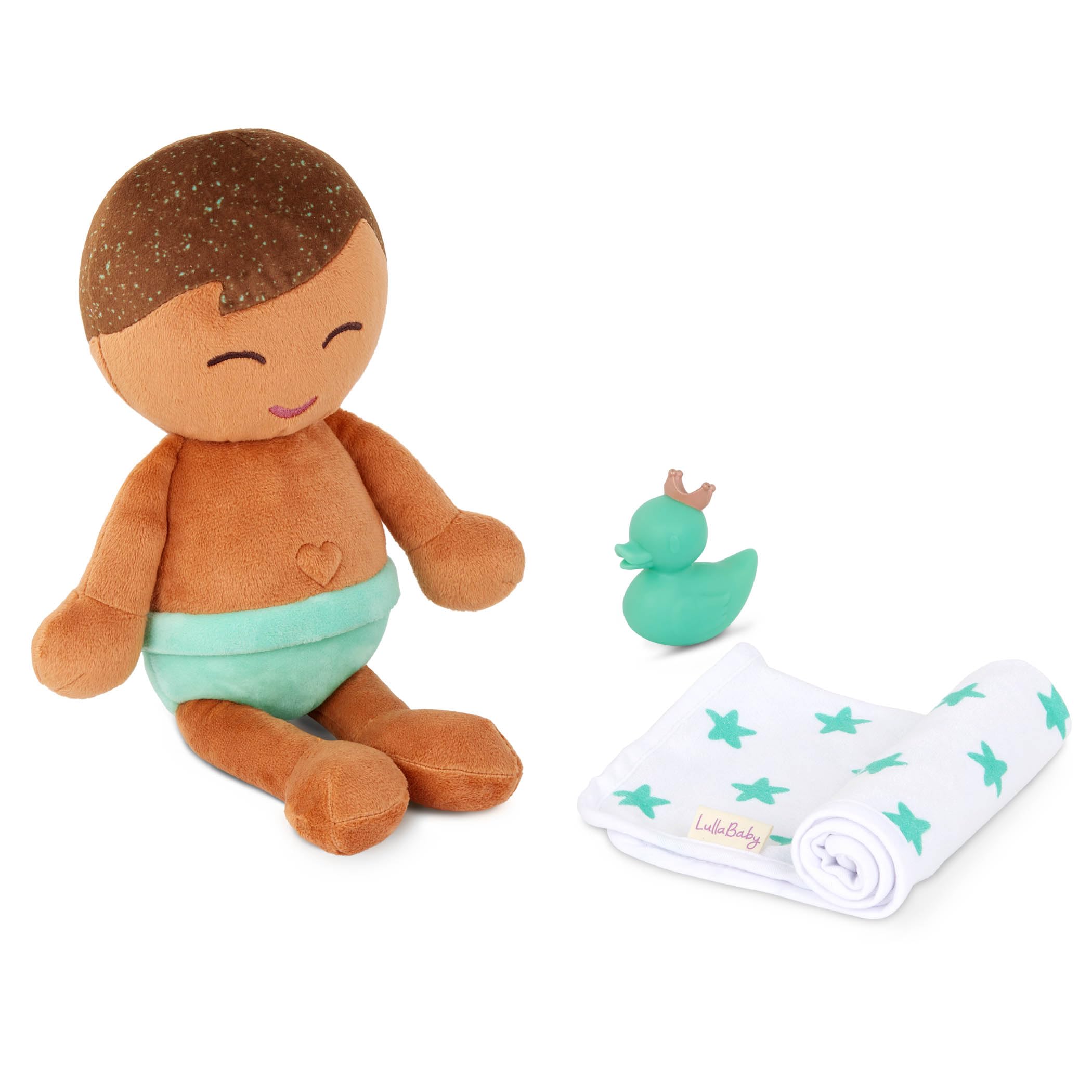 LullaBaby – 14-Inch Bath Doll – Olive Skintone & Light Brown Hair Baby Boy Doll with Accessories – Soft Plush Body – Real Water Play – Tub Toy – Kids Ages 2+ — image 1