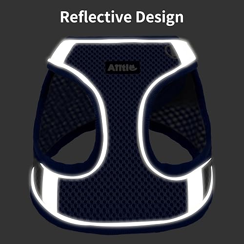 Miniatura 22 de AIITLE Arnés Escalonado para Perro y Juego de Correa - Chaleco Arnés a Prueba de Escape Sin Tirones con Malla Suave y Bandas Reflectantes, Arneses