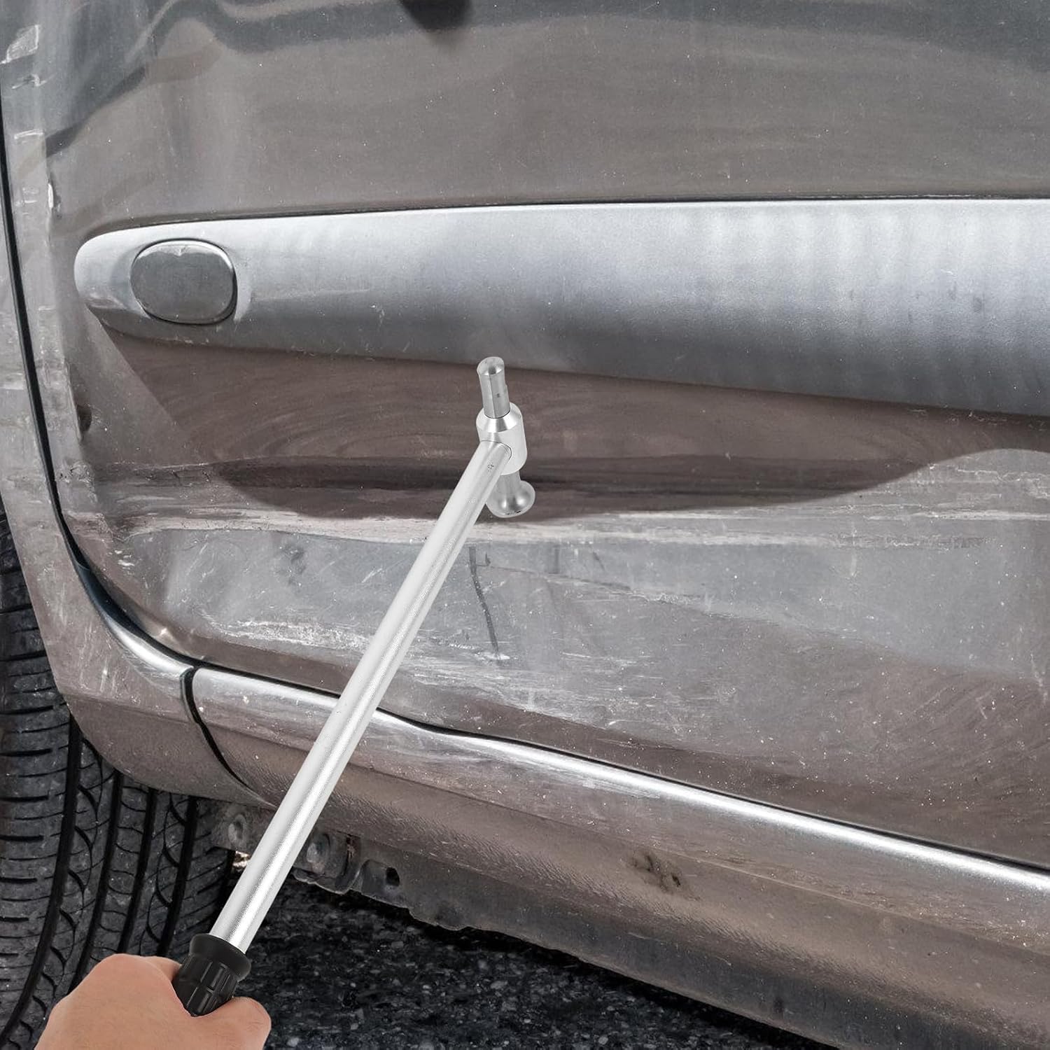 Abaodam Auto Body Dent Hammer Tool for Seamless Repair and No Paint Required, Iron and Steel Construction, Silver Finish, for Automotive Body Repair and Dent Removal