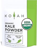 KOYAH Organic Freeze-Dried Kale Powder USA Grown - Equivalent to 30 Cups Fresh Whole Leaf, Vegan Superfood