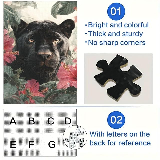 Foto 4 de 6 de Rompecabezas de Leopardo Negro para Adultos, 1000 Piezas, Juguetes educativos, Juegos Familiares