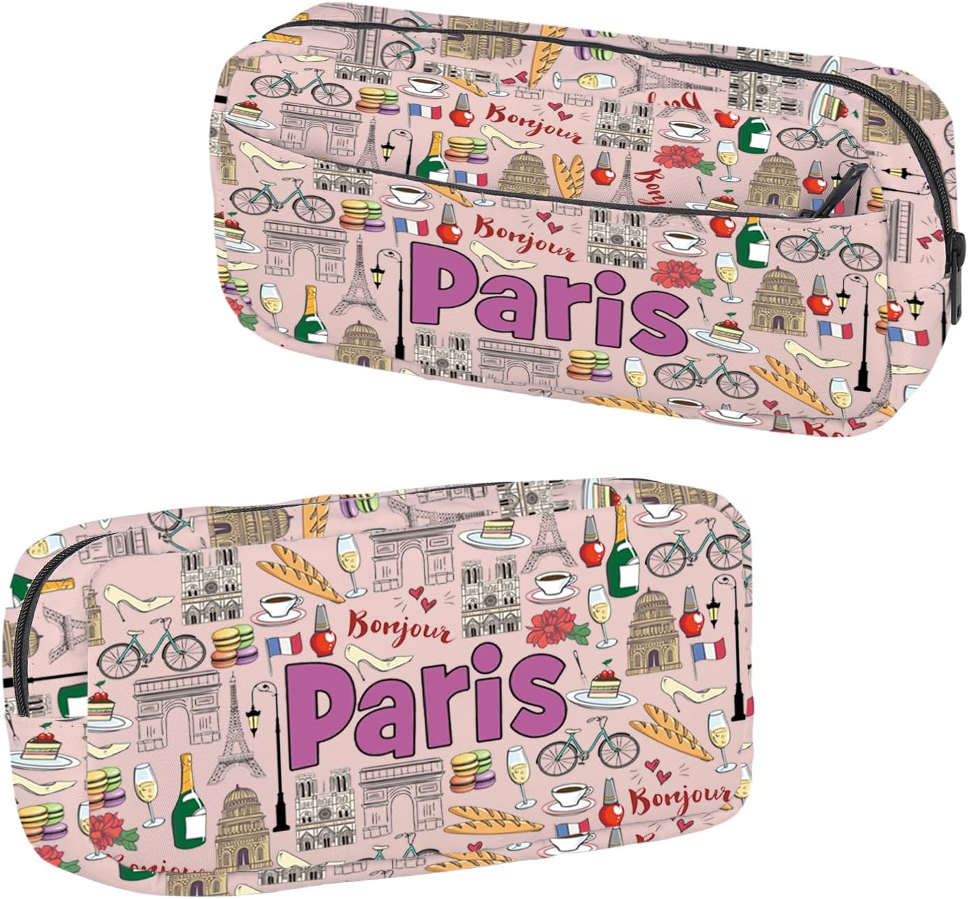 TOBGBE Paris Pencil Case Paris Travel Gifts for Travellers Eiffel Tower Gifts Eiffel Tower Pen Bag Romantic Paris Cosmetic Bag