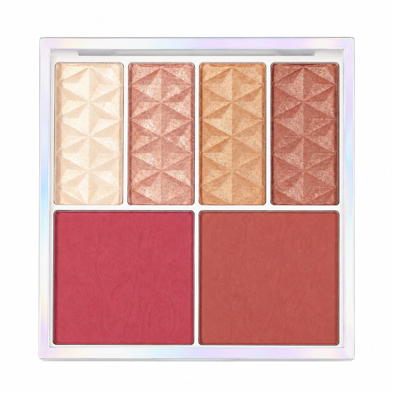 6-in-1 Highlighter & Blush Makeup Palette | Shimmer Highlighter Powder with 2 Matte Blush Shades | Face Glow Contour Makeup Kit for Women-image-37