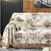 Sofa Couch Cover 1234 Seater Tassels Chenille Sectional Sofa Towel Throw Jacquard Floral Recliner Slip Covers for SofasBeige,2 Seater-180x230cm