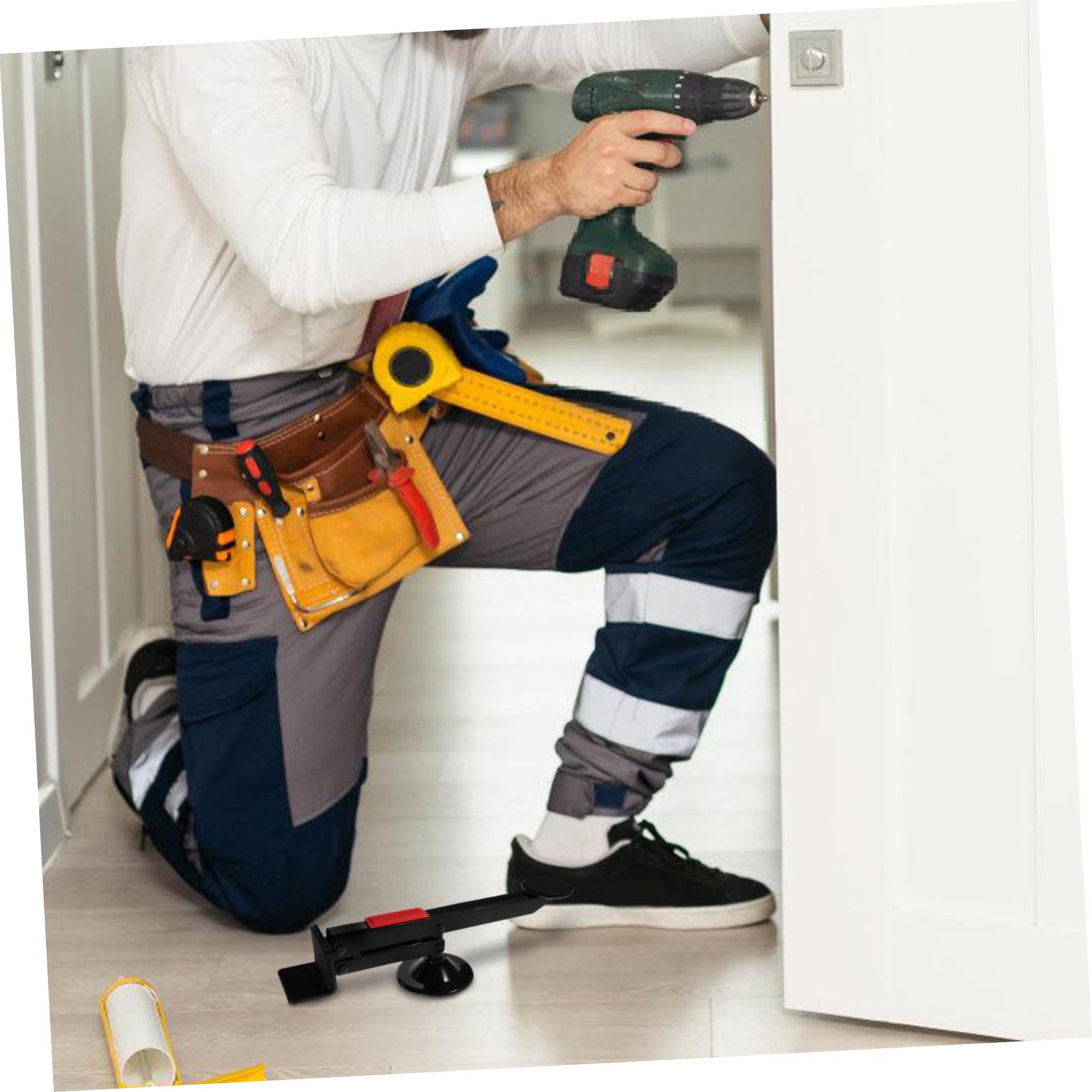 Hemobllo Attrezzo Per Sollevare Porte a Pedale Per Installazione Porte in Legno, Strumento Di Sollevamento Porta Pesante Per Falegnami, Utensile Manuale Per Installatori Professionali